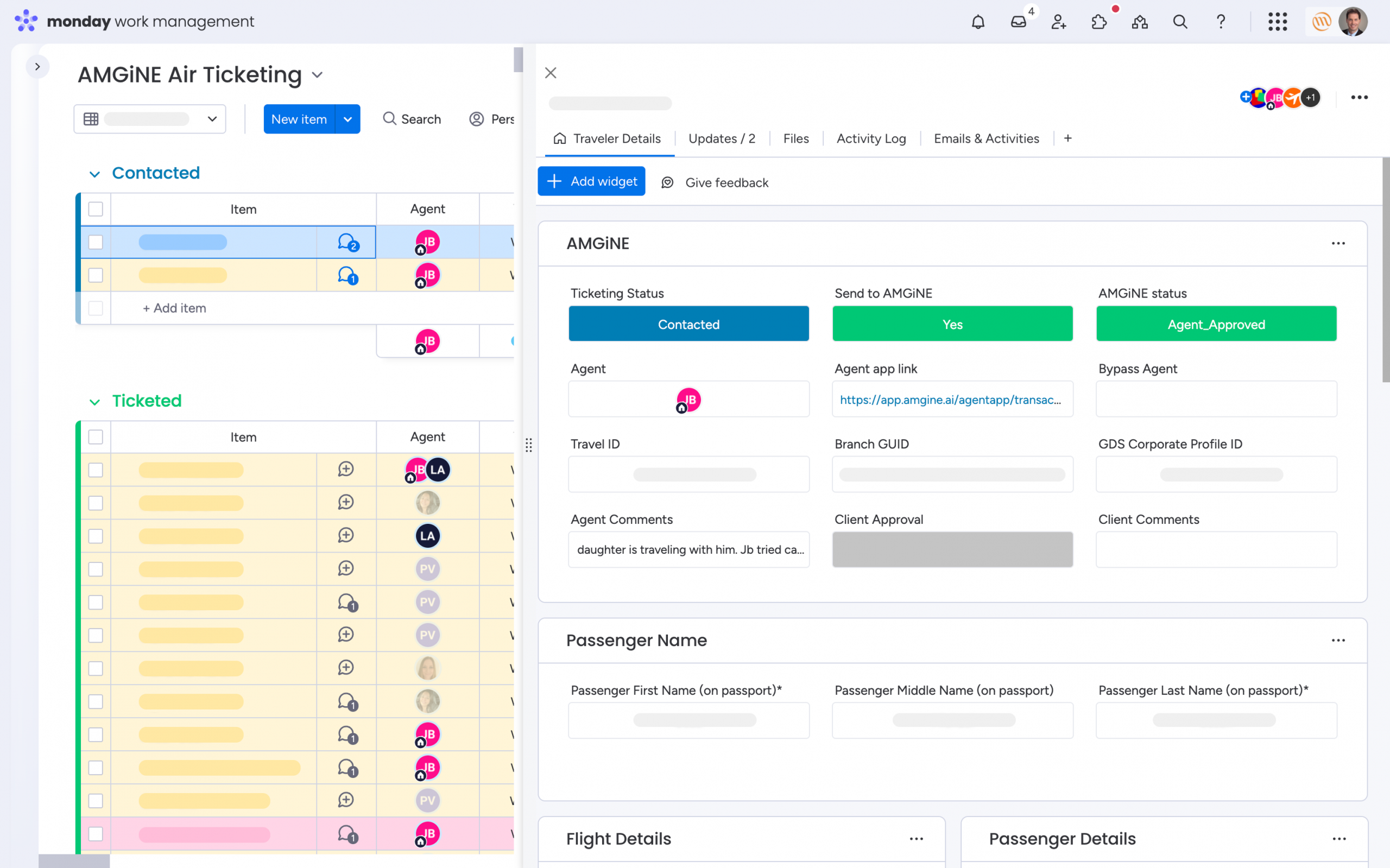 Monday.com Traveler Details